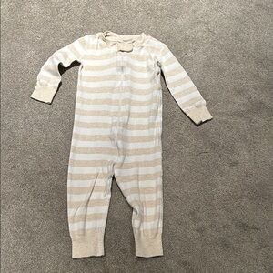 Hanna Andersson Beige and White Striped Kids Pajamas